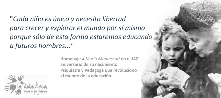 Maria Montessori. Italy's first female doctor. One of first teachers to develop an interest led approach to learning.